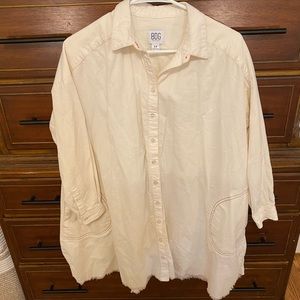 BDG White Corduroy Shirt Dress